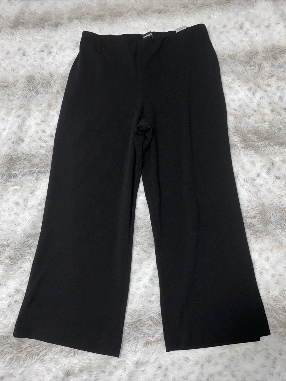 Express Black Wide-Leg Ponte Pants